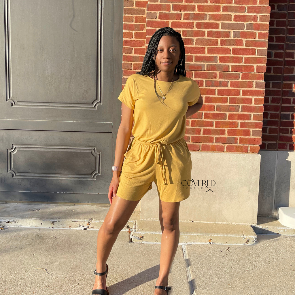 Mustard online yellow rompers
